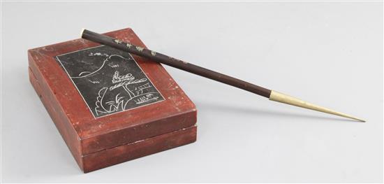 A Chinese scholars slate inkstones, and 4 vols Romance of the Western Chamber,